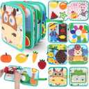 Cobelae Busy Book for Toddlers 1-3, Montessori Toys Busy Board for 1 Year Old, Felt Toddler Quiet Book, Educational Learning Activity Books, Kids Travel Toys, Gifts for Boys & Girls Ages 1+