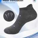 BAMBOO COOL Men's Ankle Socks Athletic Low Cut Heel Tab Cushioned Moisture Wicking, Running Arch Support Breathable, 8 Pack (Gray, L)
