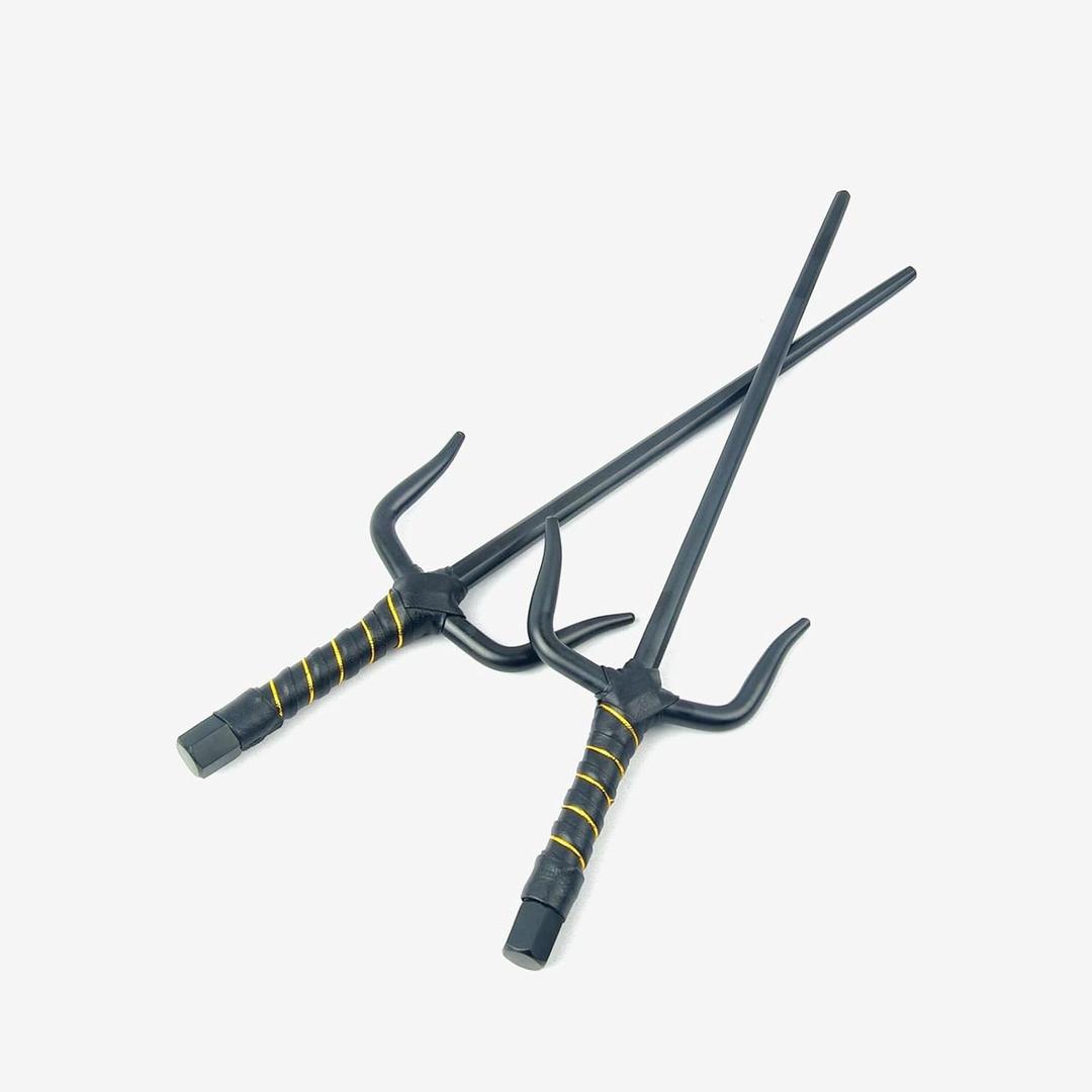 Octagon Metal Martial Arts Sai Multi SizeBlack and Silver (15")