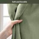 Linen Shower Curtain Green, Fabric Boho Farmhouse Shower Curtains for Bathroom Cotton Natural Cloth Liner Set 72" W x 72" L