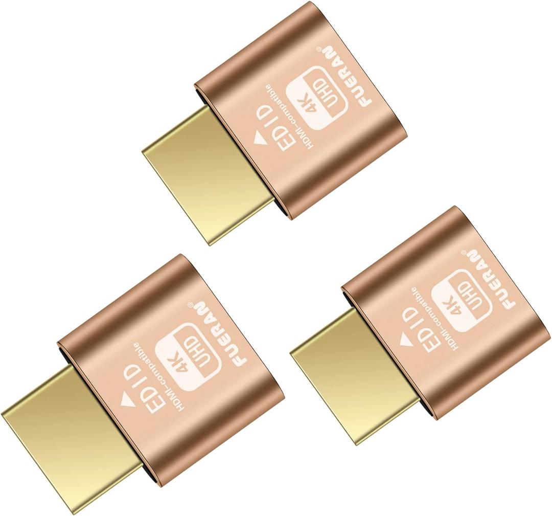 HDMI Dummy Plug 4K HDR,EDID Emulator & Virtual Monitor, Headless Display Adapter,hdmi Fake emulators,Supports up to 4k@60Hz,1080@120Hz (3 Pack)