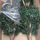 3Ft-35'' Artificial Boxwood Double Ball Topiary Trees,2PACK Faux Topiaries Tree Store Garden Indoor&Outdoor for Porch Home Decor