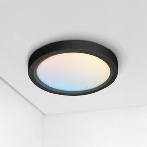 ASD LED 7" Round Flush Mount Ceiling Light Fixture, Low Profile Surface Lighting | 5CCT, Dimmable, Ultra-Thin, ETL Listed | 15W 1260LM 2700-6000K 120V | Kitchen, Bedroom, Hallway Lamp | Black