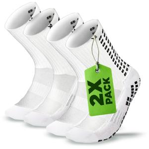 Lux Dual Grip Socks - 2-Pack Soccer Grip Socks for Men & Women with GripArray Performance & Comfort - Anti-Slip for Soccer