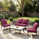 MIULEE Hot Pink Outdoor Seat Cushion 24x24 Set of 4 Waterproof Cushions