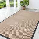 OLANLY Front Door Mat Indoor Outdoor Entrance, Waterproof Heavy Duty Doormat, Fade Resistant, Low Profile, Easy Clean Patio Porch Welcome Floor Mats for Entry, 59x30, Beige