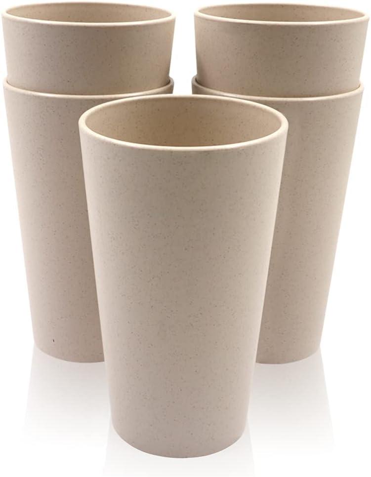 5PCS Big 20OZ Wheat Straw Cup, Unbreakable Reusable Drinking Cups Water Cup, Stackable Coffee Cup Juice Tumblers, Mug for Coffee, Tea, Water, Milk, Juice (Beige) 5PCS Big 20OZ Wheat Straw Cup, Unbreakable Reusable Drinking Cups Water Cup, Stackable Coffee Cup Juice Tumblers, Mug for Coffee, Tea, Water, Milk, Juice (Beige)