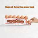 Egg Holder for Fridge, 2 Tiers Auto Rolling Forward (Can not Roll Down), Egg Storage Organizer for Refrigerator, Slim Space Saving Container, Dispenser - Egg Roller for Eggs 24 Count, Non-Stackable