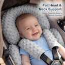 Pro Goleem Infant Car Seat Head Neck Body Support, Ultra-Soft Minky and Microfiber Newborn Car Seat Insert, Perfect for Car Seat, Stroller, 2-in-1 Reversible, for Boys and Girls, Gray