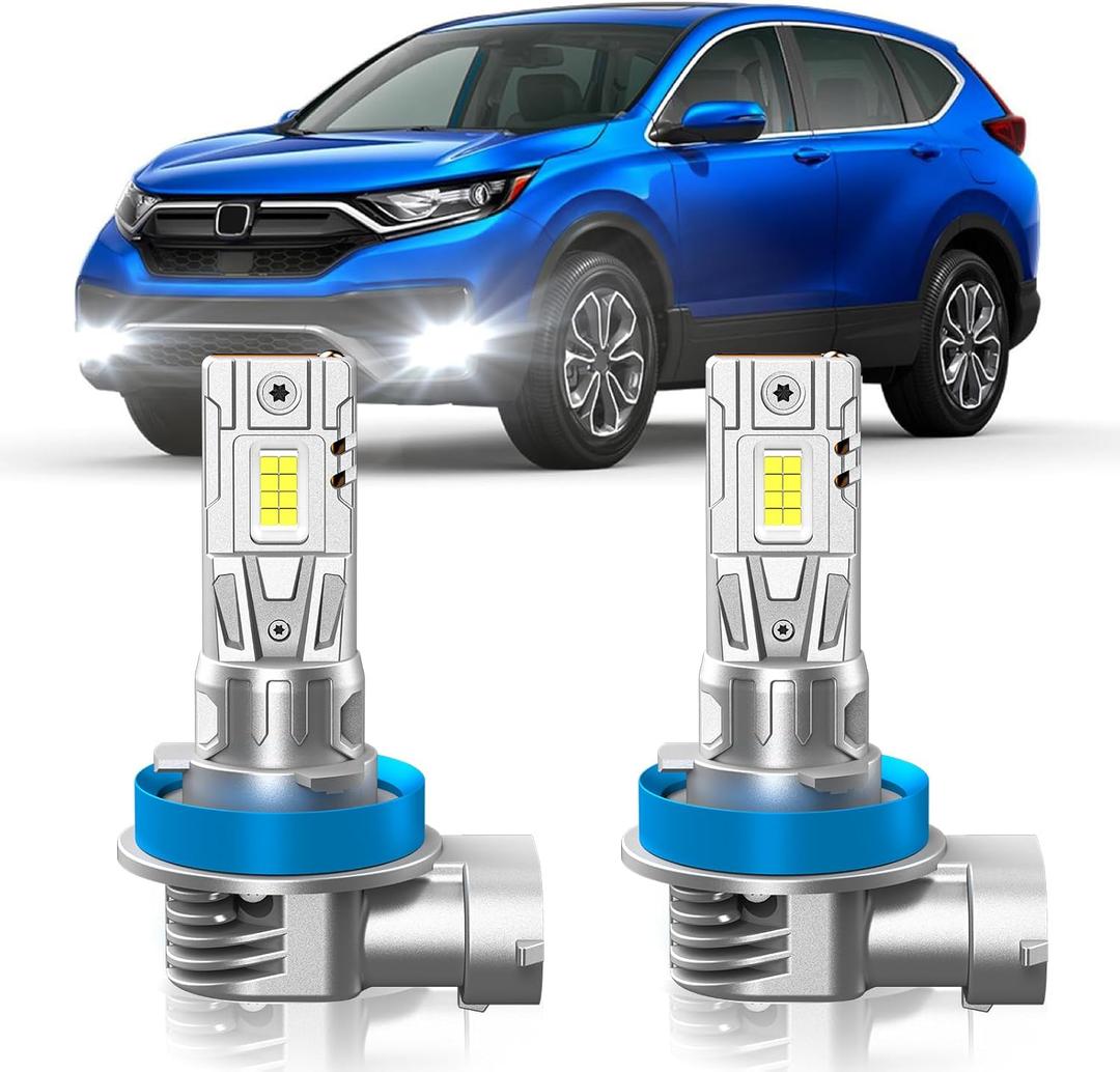 Fit for Honda CRV 2007-2021 Fog Light Bulbs or DRL, 6000K Cool White 700% Brightness, Real 1:1 Size Plug and Play, Pack of 2