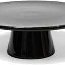 The Cake Stand 10 Inch Gloss Ceramic Pedestal Cake Stand, Modern Footed Dessert Stand for Cakes, Cupcakes, Cookies & More (Black)
