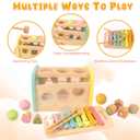 Hammering Pounding Toys Wooden Educational Toy Xylophone Shape Sorter, Birthday Gift for 3 Years Boys Girls Baby Toddler Kids Developmental Montessori Learning Toy (Yellow)