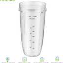 Blender Replacement Parts for Ninja, 24oz Ninja Blender Cups with To-Go Lids, 7 Fins Extractor Blade, Compatible with Nutri Ninja Auto iQ Blenders BL2012 BN801 BL480-30 BL640-30 BL642-30 NN100-30