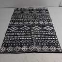 Lahome Boho Moroccan 3x5 Kitchen Rugs Non Slip Washable, Black White Office Rug Low-Pile Soft Area Rug, Rustic Tribal Print Large Indoor Entry Rug Floor Carpet for Entryway Laundry Room
