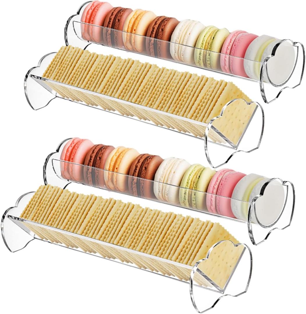 Yopay 4 Pack Cracker Tray for Serving Clear, Acrylic Macaron Display Tray, Biscuit Cracker Holder Stand for Wedding Home Party Events, 11 x 2.7 in, Rectangular Yopay 4 Pack Cracker Tray for Serving Clear, Acrylic Macaron Display Tray, Biscuit Cracker Holder Stand for Wedding Home Party Events, 11 x 2.7 in, Rectangular