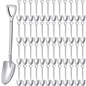 Zhehao 150 Pcs Shovel Spoons 6.1 Inch Stainless Steel Spoon Reusable Dessert Spoon for Ice Cream Fruit Coffee Home Restaurant Kitchen, Silver