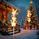 Tryme Solar Christmas Lights - Snowman Solar Lights Outdoor Gnome & Snowman Decorations, Garden Gifts for Yard, Lawn, Patio (white)