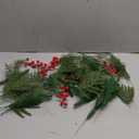 Gitechft 50 PCS Artificial Pine Branches Fake Greenery Pine Picks Artificial Red Berry Stems, Xmas Stems, Christmas Pine Needles for Wreath Decorations