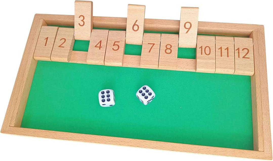 Wooden Dementia Games and Activities for Seniors - 12 Numbers Shut The Box Products Kit for Elderly with Alzheimer's,Easy Cognitive & Memory Training Toy,Great Gift for Father Mother