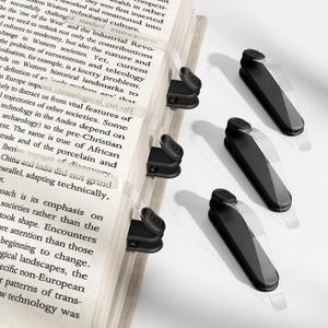 Lamicall [Clear View] 6Pack Silicone Automatic Bookmark - [Thick-Book Friendly] Book Marks for Reading Women Kids Men, Cute Book Page Markers Clip, Reading Accessories Gifts for Book Lovers