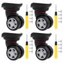 4Pcs Universal Swivel Wheel Left Suitcase Wheel (4L) 115W Series W055 Wheel Replacement Black