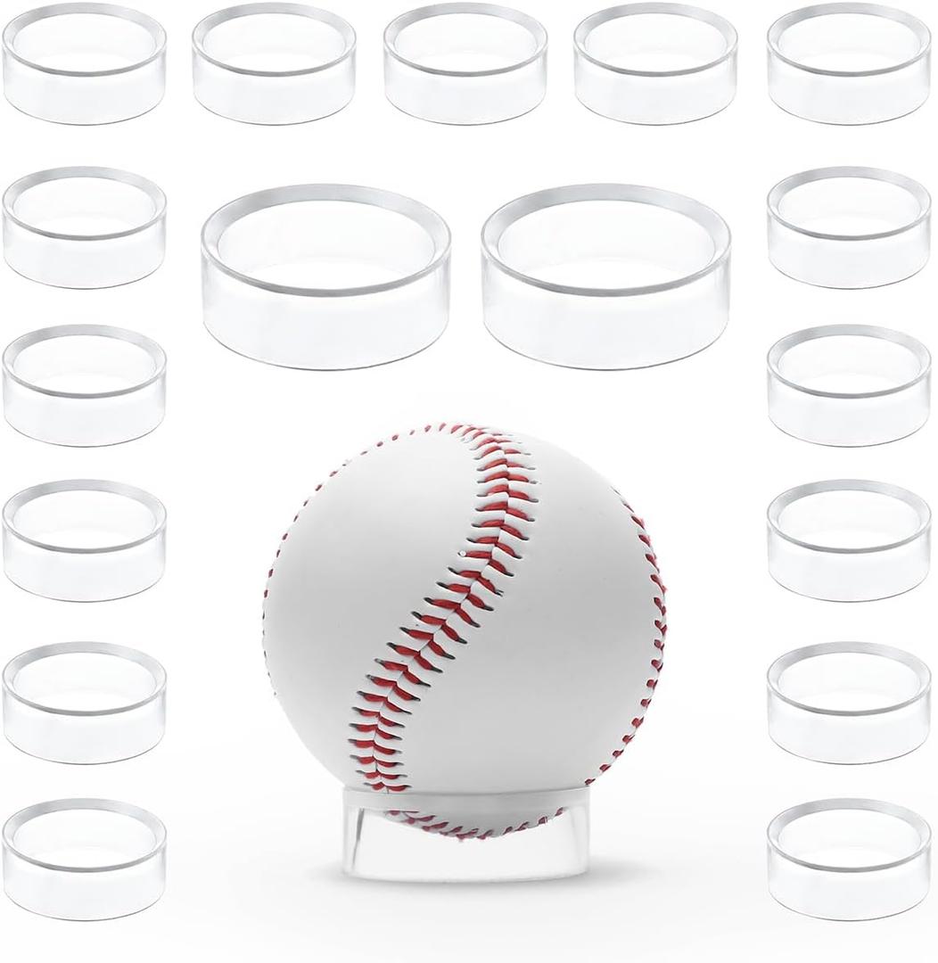 Party Zealot 30 pcs Large Acrylic Clear Baseball Stands 1-5/8" Size Display Holders for Large Round Object Soccer Softballs