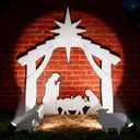 All-Weather 4ft Outdoor Nativity Scene, Waterproof, Weather-Resistant Decor, Christmas Holy Decor Family Yard Nativity Set, Easy to Assemble & Store PVC - White