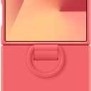 Samsung Galaxy Z Flip7 Official Ring Phone Case Silicone, Easy to Carry, Soft, Sleek, US Version, Coral Red