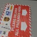 SmartSign Package Delivery Sign - 14" x 10", Please Deliver All Packages Here Metal Sign With Down Arrow and Delivery Partner Logos, 40 mil Laminated Rustproof Aluminum, Striped Border, USA-Made