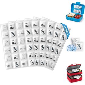 Ice Packs for Lunch Boxes, 6 Sheets Cut-to-Size Flexible Ice Sheets, Thin Reusable Freezer Packs for Coolers, No-Leak Flat Cold Blocks for Work Meal Prep & Picnic