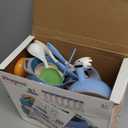 130Pcs Kitchen Playset, Toddler Pretend Cooking Play Pots, Pans, Utensils Cookware, Daily Food Fruit Veges, Shopping Storage Basket, Dessert, Prop Money, Learning Gift for Child (White)