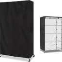 Shelf Cover, Waterproof Dustproof Storage Shelving Unit Cover, Fits 36"Wx24"Dx72"H Shelf, Display Rack Protector with Zipper, Black