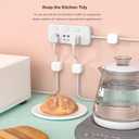 3 x 10 Pack Cord Organizer, Magnetic Cord Holder, Cable Clips for Desk, Adhesive Cable Management Wire Keeper for Nightstand, Home, Office, Desktop, Car, Wall (White)