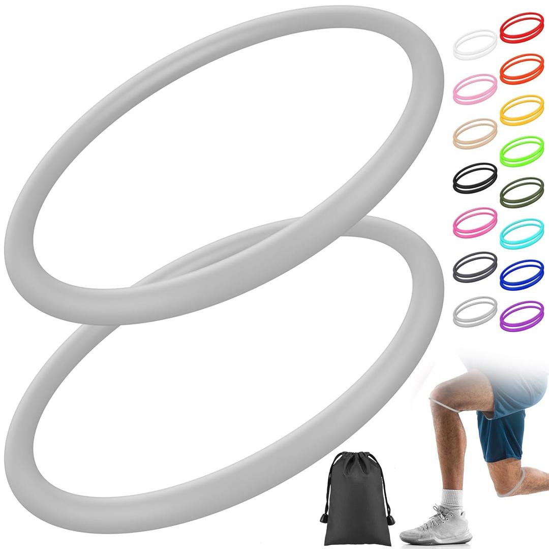 Foilswirl Silicone Patella Knee Band for Basketball Patella Tendon Support Knee Pain Running Tendon Brace Support Strap(2,Gray,L)