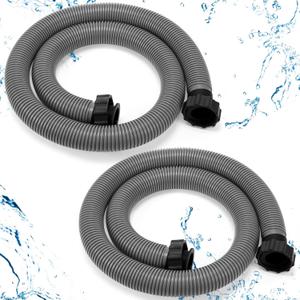 Frienda 2 Pack 1.5 inch Diameter Pool Pump Replacement Hose 63 inch Long Pool Replacement Hoses Above Ground Swimming Pool Hose Accessory for Filter Pumps Saltwater Systems Sand Filter (Gray Hose)