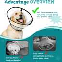 Dog Cone Collar After Surgery to Stop Licking, with Soft Waterproof Liner, Transparent PVC, for Large Medium Dogs, Elizabeth Neck Recovery Collar ALtermative(XS,Grey) (XXL)
