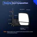 ECCPP Passenger Side Mirrors, Right Rear View Mirrors fit 2003-2013 For Ford E-150 E-250 2004-2013 For Ford E-350 E-450 Super Duty E-450 Econoline Black Manual Folding, 38.5 cm x 42 cm x 17.5 cm
