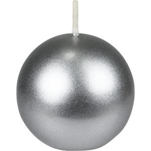 Zest Candle 12-Piece Ball Candles, 2-Inch, Metallic Silver