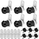 Cam Locks RV Storage Keyed Alike, 5/8" Fits 3/8" Max Door Thickness, Compartment Locks for Camper Trailer Cabinet With Keys (Black, 6 Pack)