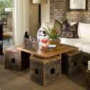 Winlyn 3 Slot Rustic Torched Wood Remote Control Caddy Media Organizer Desktop Organizer Remote Control Holder Pen Pencil Sundries Holder Storage Rack Supply Storage Rack for Office Living Room