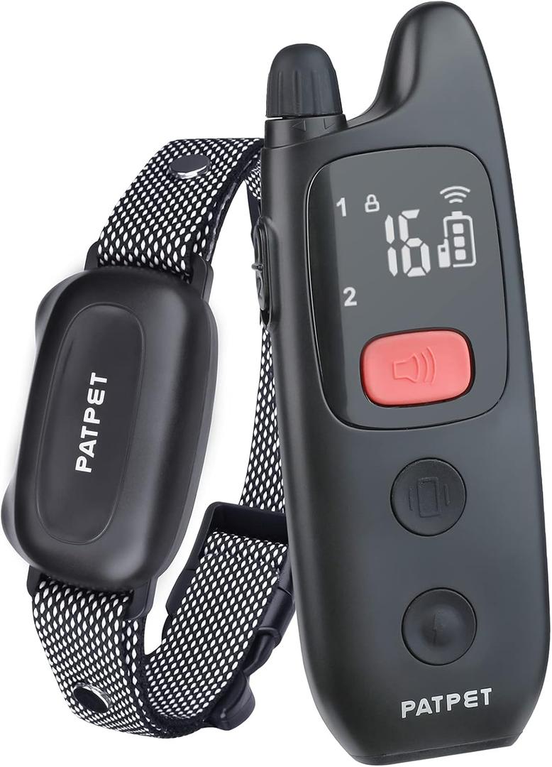 PATPET Dog Shock Collar with Remote - Waterproof Dog Training Collar for Small Medium Large Dogs with Beep, Vibration and 16 Static Levels Shock