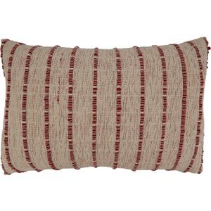 SARO LIFESTYLE Corded Pillow Cover, Red, 16"x24"