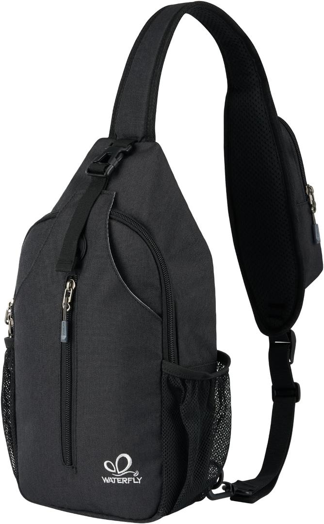 WATERFLY RFID Crossbody Sling Backpack Sling Bag Travel Hiking Chest Bag Daypack