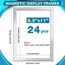 Leinuosen 24 Pcs 8. 5 x 11 Inch Magnetic Signs Holders Bulk Self Adhesive Picture Frames Document Holder Wall Mount for Windows Wall Door Home Office(Silver)