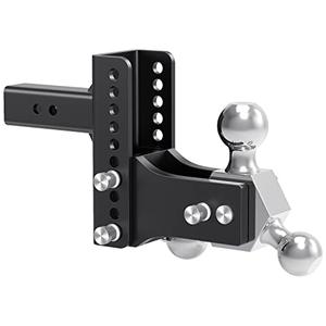 TangMiGe Adjustable Trailer Hitch Ball Mount, Tri-Ball (1-7/8", 2", 2-5/16"), Fits 2.5" 2.5 inch Receiver, 8" 8 inch Drop & Rise, Tow & Stow Hitches (2.5" Receiver 8" Drop)