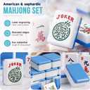 American Mahjong Tiles Set, 166 Tiles & 3 Dice & 4 Rack Pushers, 1.2 Inch Tiles