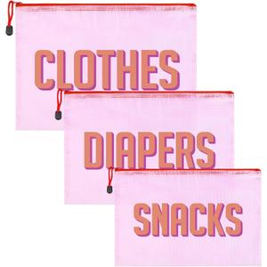 KUIRAN 6pcs Hospital Bag Organizing Pouches for Labor and Delivery, Maternity Essentials Diaper Bag Organizer for Mom Travel - Pink,Medium