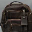 LANNSYNE Vintage Genuine Leather Backpack for men, 15.6" Laptop Backpack Travel Camping 24L Rucksack (Light Brown)