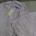 Womens Gingham Pajama Set Cotton Cute Pj Set Color Block Shirts 2 Piece Bridal Sleepwear Plaid Lounge Set (Purple, XXL)