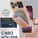SSLOTSCASE for iPhone 17 Pro Max Case with Wallet & Sliding Lens Cover & Kickstand & Credit Card Holder & Camera Stand, Military-Grade Protection Phone Case Cover for iPhone 17 Pro Max 2025, Rose Gold